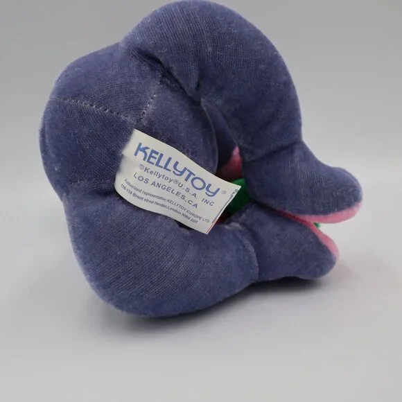 Kellytoy Elephant Holding a Flower Plush 8‎ Inch 2003 Vtg Plush Pink Purple - Picture 5 of 6